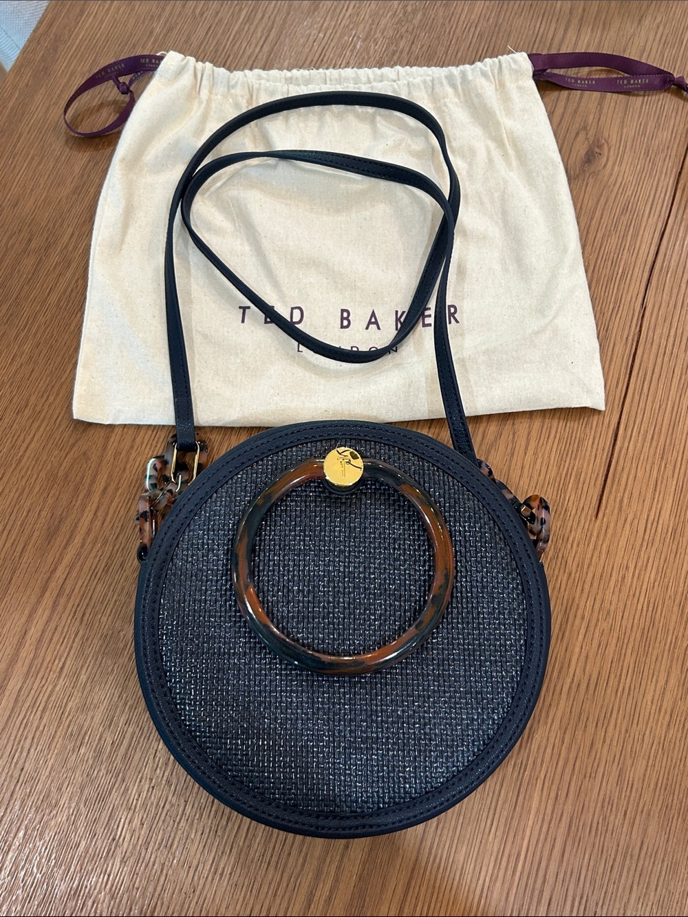 Ted Baker Round Crossbody Bag with Tortoiseshell Ring